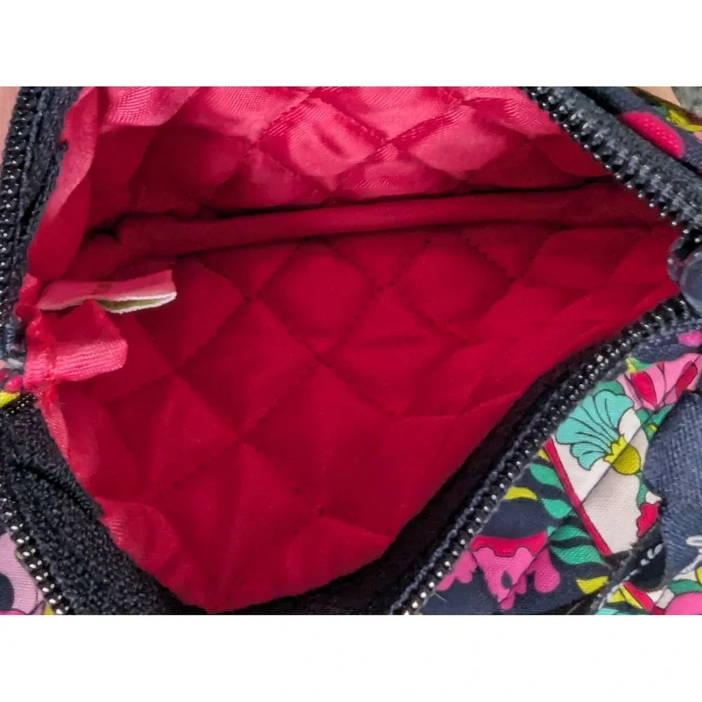 Vera Bradley Retired Nomadic Floral Quilted Cosmetic Pouch Set 3 Piece Navy Pink